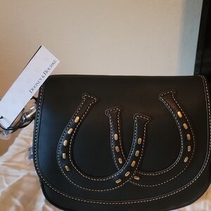 Dooney & Bourke Black Crossbody Bag with Gold Accents